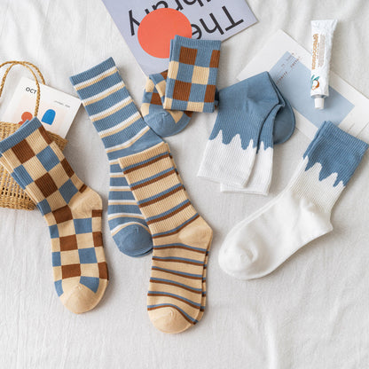 Plaid Cotton Socks