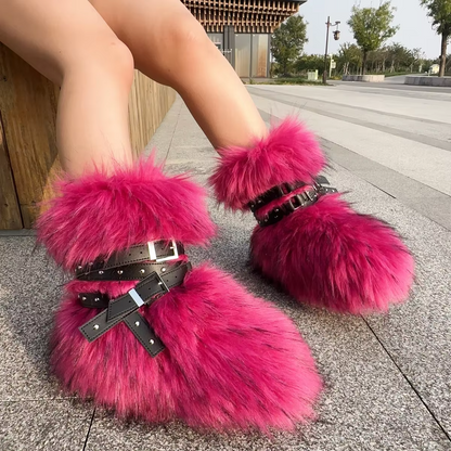 Fluffy Faux Fox Fur Boots