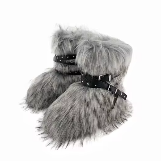 Fluffy Faux Fox Fur Boots